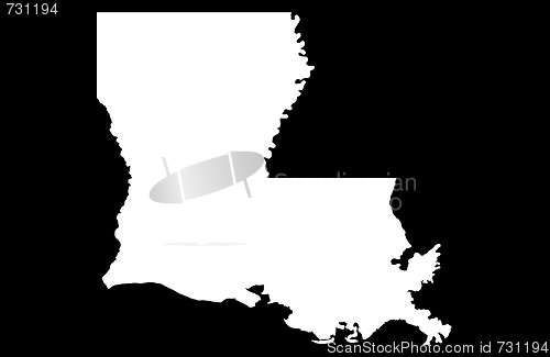 Image of State of Louisiana - black background