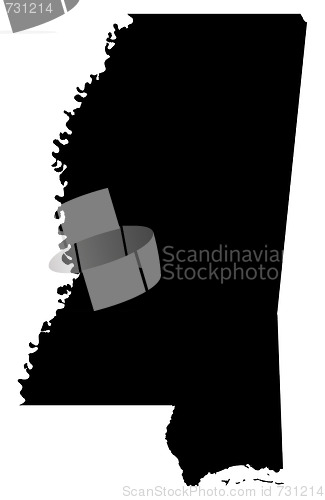 Image of State of Mississippi - white background