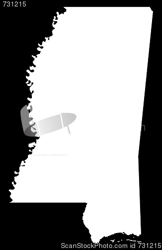Image of State of Mississippi - black background