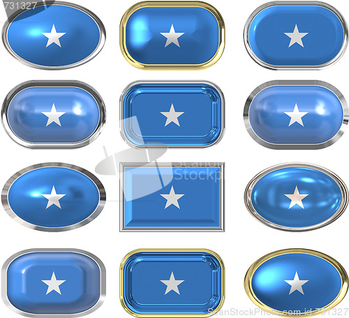 Image of twelve buttons of the Flag of Somalia