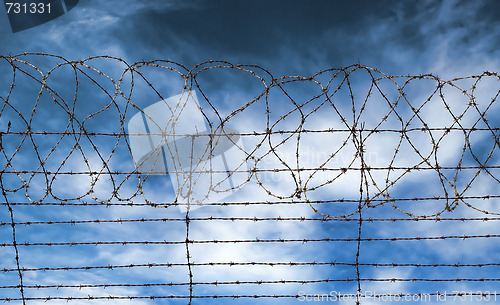 Image of barbed wire jail or gaol fence