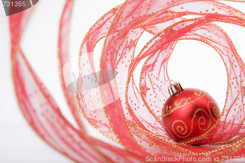 Image of Bauble and Christmas Ribbon