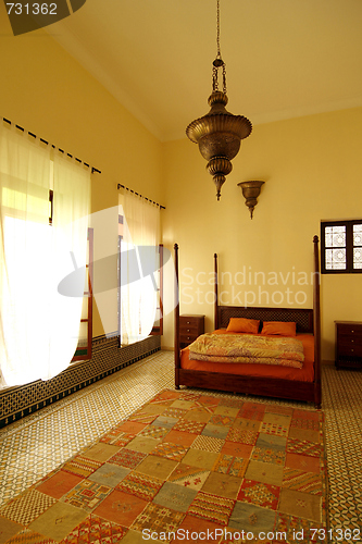 Image of Beautiful authentic arabic bedroom (Morocco)