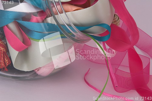 Image of Ribbons and jar close-up