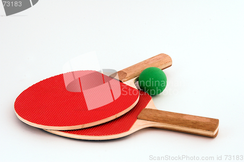 Image of Table tennis bats and ping pong ball