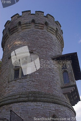 Image of Tower looking up to blue sky