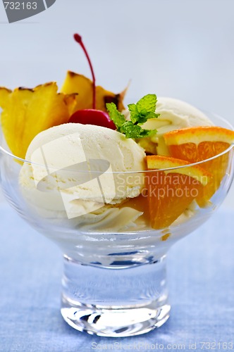 Image of Ice cream with fruit