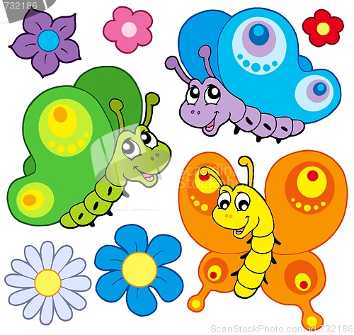 Image of Cartoon butterflies collection