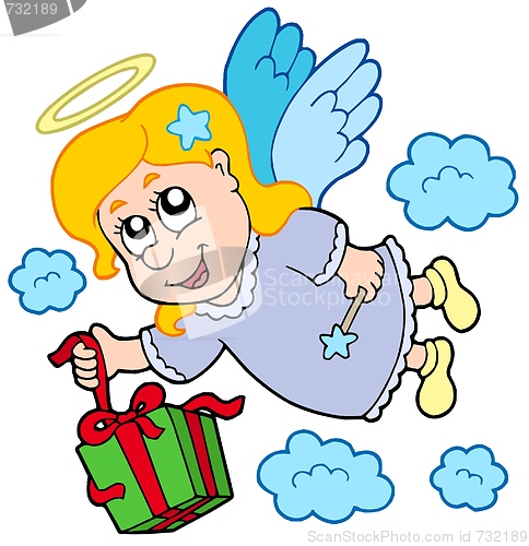 Image of Flying angel with gift