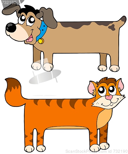 Image of Flat cat and dog