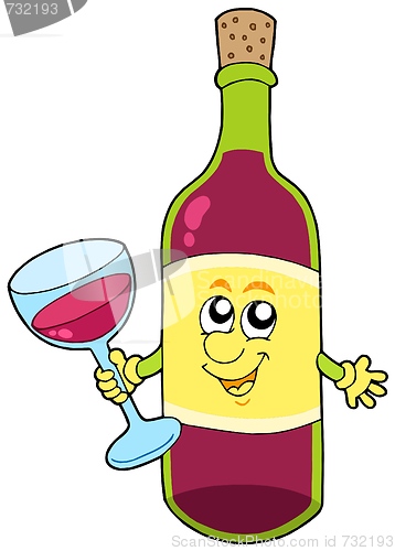 Image of Cartoon bottle of wine