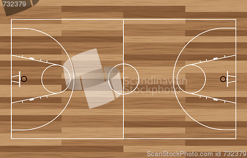 Image of wood basketball court