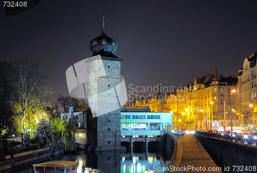 Image of Manes gallery and Sitkov water tower in Prague