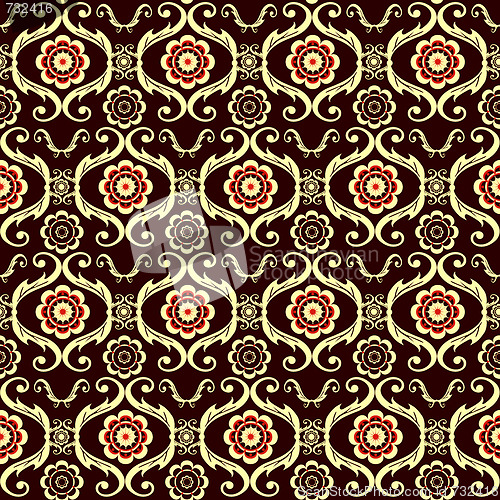 Image of Brown seamless floral pattern 