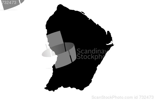 Image of French Guiana - white background