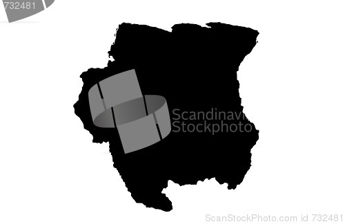 Image of Republic of Suriname - white background 