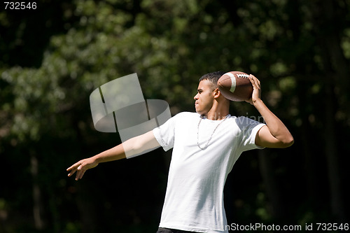 Image of Tossing the Fooball