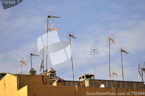 Image of roof with antennas