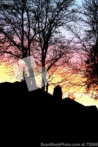 Image of Sunset Over Houses