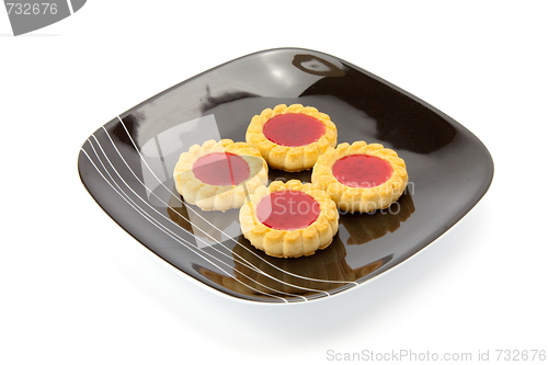 Image of cookies on plate isolated on white backgrounds