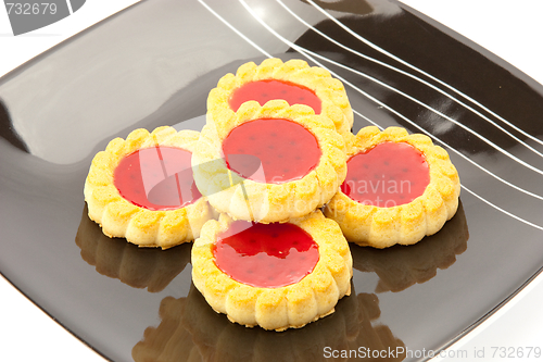 Image of cookies on plate isolated on white backgrounds