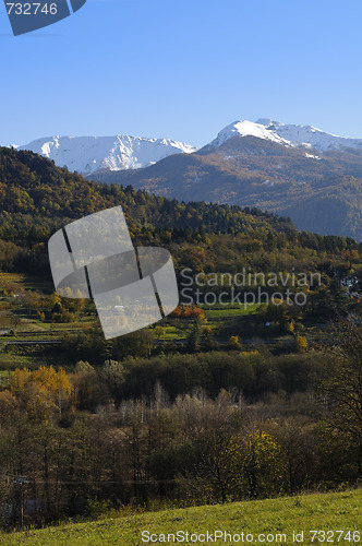 Image of Autumn landscape in the Italian Alps