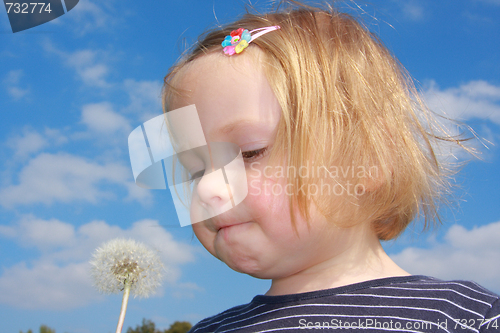 Image of girl blowing dandelion