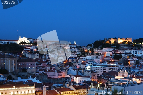 Image of Beautiful nightscene in Lisbon, Portugal