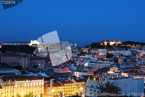 Image of Beautiful nightscene in Lisbon, Portugal