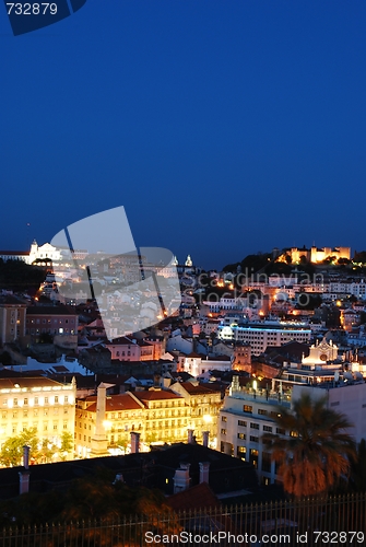 Image of Beautiful nightscene in Lisbon, Portugal