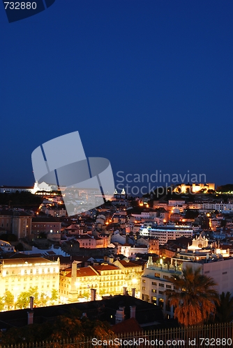 Image of Beautiful nightscene in Lisbon, Portugal