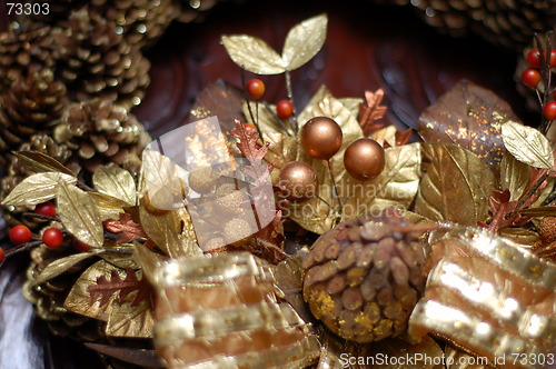 Image of brown bronze golden holiday wreath