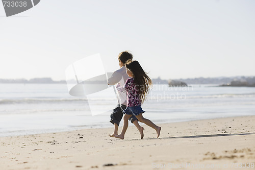 Image of Kids Running on Beach