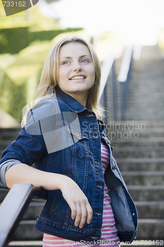 Image of Teen Girl on Stairway