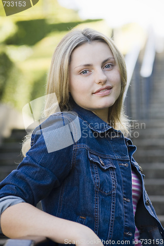 Image of Teen Girl on Stairway