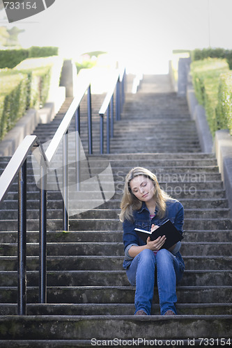 Image of Teen Girl on Stairway