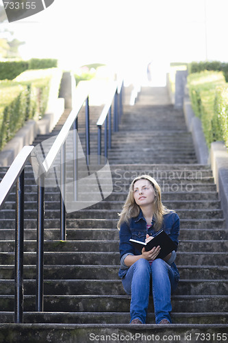 Image of Teen Girl on Stairway