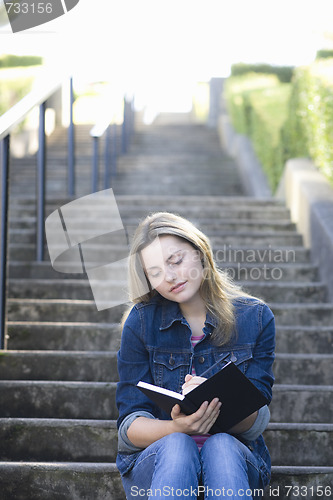 Image of Teen Girl on Stairway