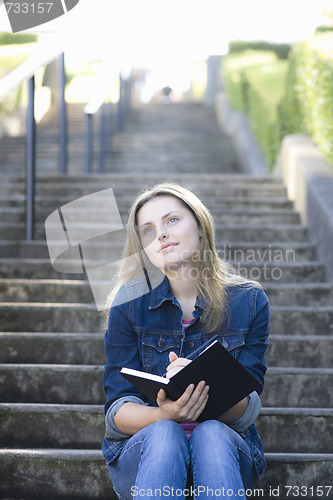 Image of Teen Girl on Stairway