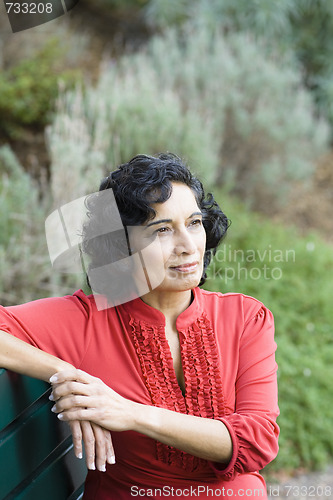 Image of Woman on Park Bench