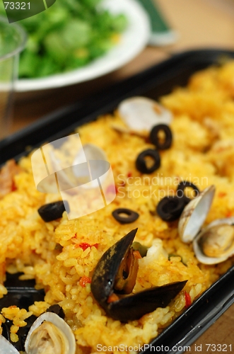 Image of yellow seafood rice