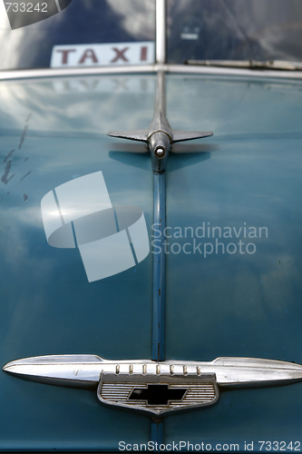 Image of Vintage blue taxi cab. Havana, Cuba, March 17th, 2009