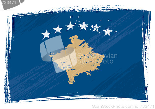 Image of Grunge Kosovo flag