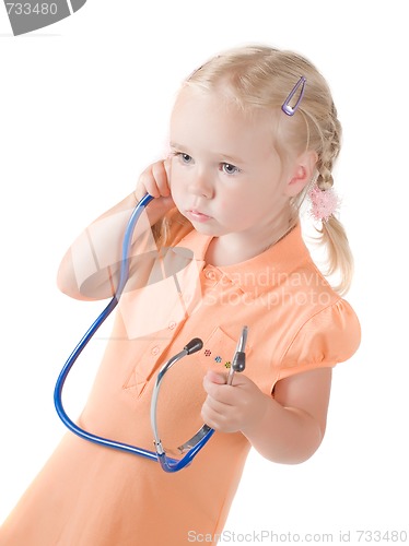 Image of Little girl with sthetoscope