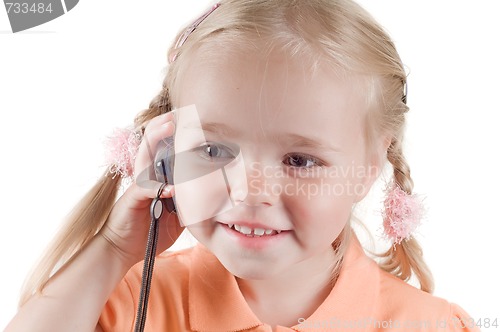 Image of Little girl with mobile