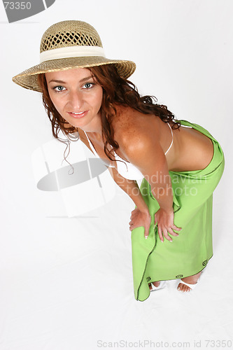 Image of Woman standing in bikini