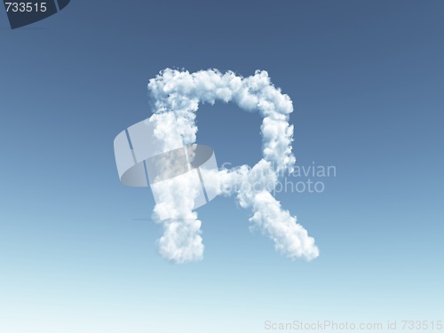 Image of cloudy letter R