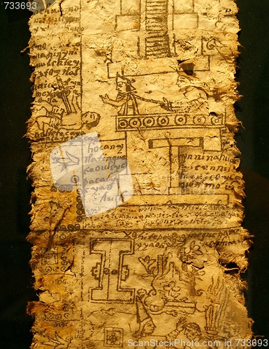 Image of A page of codex. Aztec Empire, reign of Emperor 