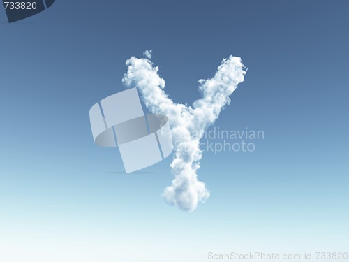 Image of cloudy letter P