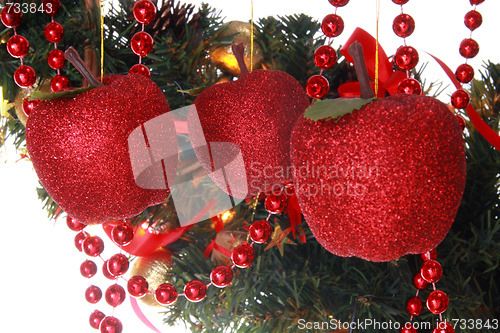 Image of vintage apple-shaped christmas balls